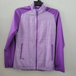 Adidas Golf Womens Wind Jacket Size Medium Purple Essential Full Zip